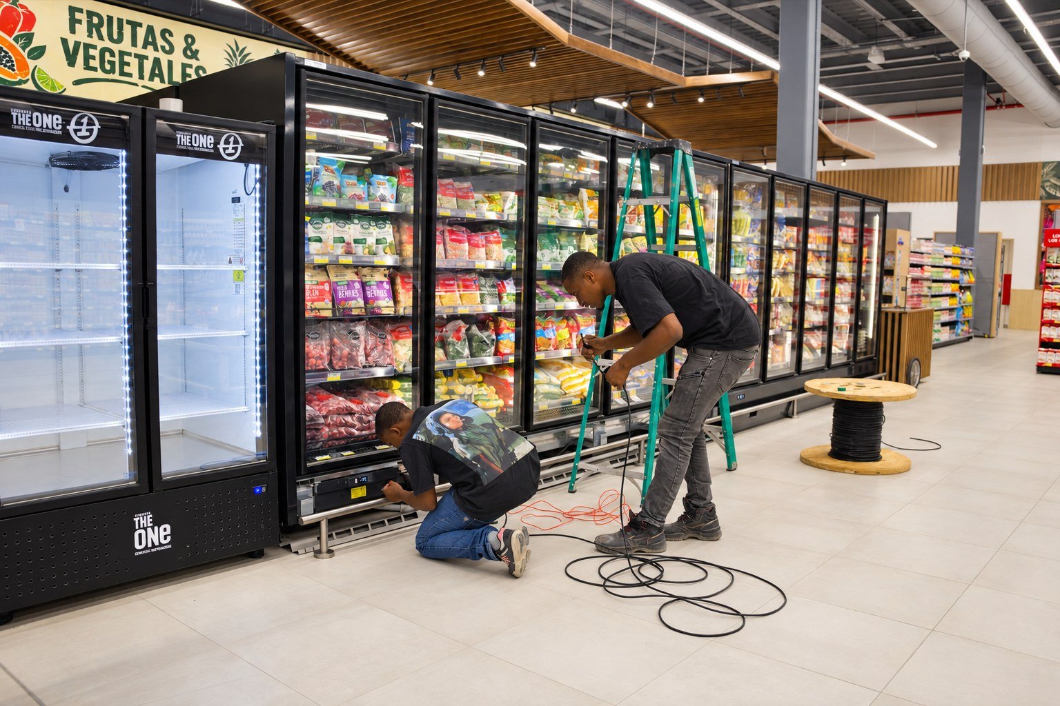 Trabajo de instalación en la tienda
